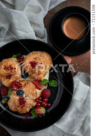 Fritelle traditional breakfast pastries in Venice. Italian sweets 71151506