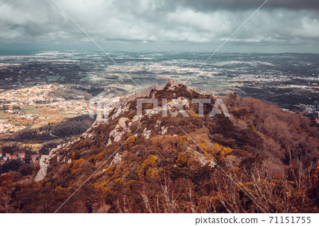 Moorish Castle above the Sintra Landscape, in Portugal Moorish Castle above the Sintra Landscape, in Portugal 71151755