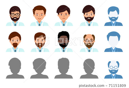 Set Avatar profile isolated. Icons of smiling men. Set Avatar profile isolated. Icons of smiling men. 71151809
