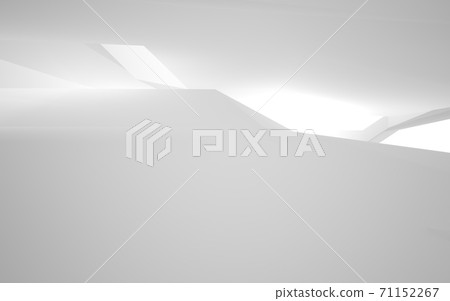 Luxury abstract architectural minimalistic background. Contemporary showroom. Modern  exhibition stand. Empty gallery. Backlight. 3D illustration and rendering. 71152267
