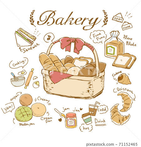 Hand-painted bakery illustration 71152465