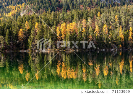 Lago di Tovel - Beautiful Lake in Italian Alps Trentino-Alto Adige Italy 71153969