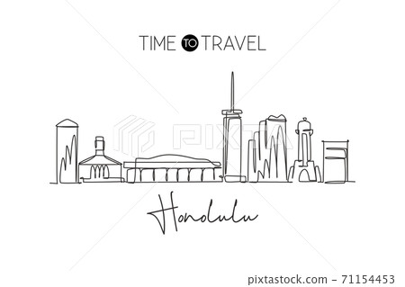 honolulu skyline drawing