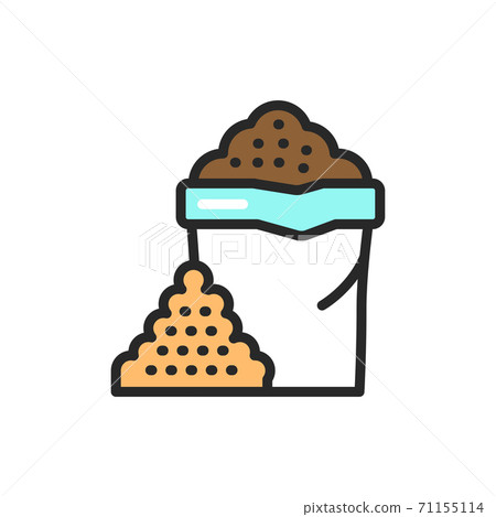 Bulk materials color line icon. Pictogram for web page, mobile app, promo. Bulk materials color line icon. Pictogram for web page, mobile app, promo. 71155114