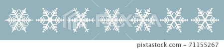 Vector silhouette snowflakes, design template for laser and plotter cutting.  71155267