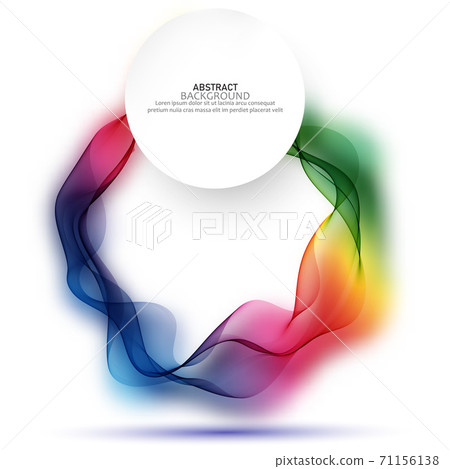 Vector color wave on white background. Creative design element 71156138