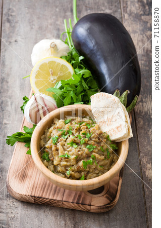 eggplant, food, hummus 71158870