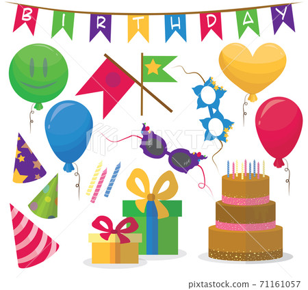 Set of vector birthday party elements. Eps 10 Set of vector birthday party elements. Eps 10 71161057