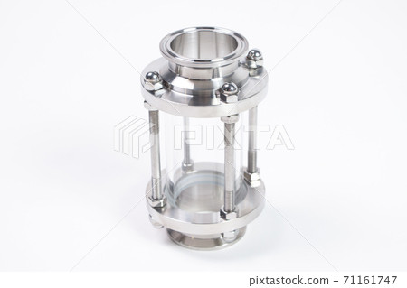 Detail of steel hooch on white background Detail of steel hooch on white background 71161747