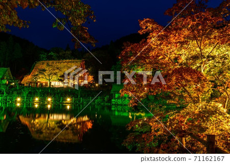 Takayama City, Gifu Prefecture, Hida Village, Autumn Leaves Illuminated Takayama City, Gifu Prefecture, Hida Village, Autumn Leaves Illuminated 71162167