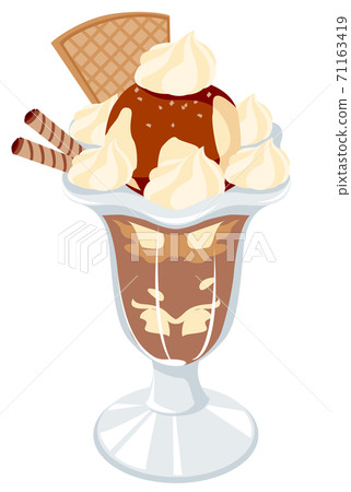 Retro parfait illustration (chocolate) Retro parfait illustration (chocolate) 71163419