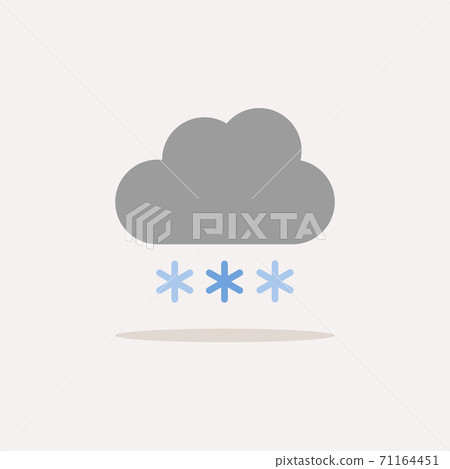 Cloud and snow. Color icon with shadow. Weather... - Stock Illustration ...