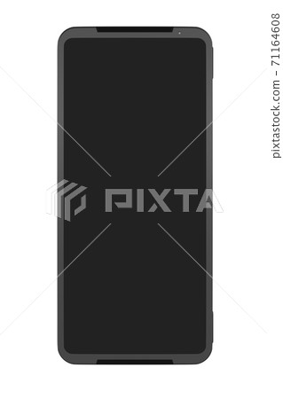 Front view of black smartphone with empty screen, concept of mobile gaming 71164608