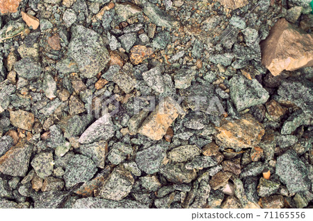 Abstract background of stones, rubble and gravel. Top view Abstract background of stones, rubble and gravel. Top view 71165556