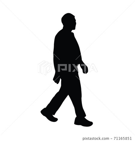 a walking man body silhouette vector - Stock Illustration [71165851 ...