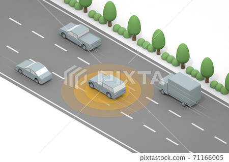 Autonomous driving runs at high speeds. A car that runs automatically. Control the car with AI. Safe driving skills. Autonomous driving runs at high speeds. A car that runs automatically. Control the car with AI. Safe driving skills. 71166005