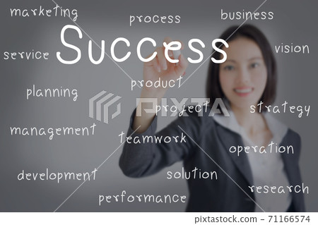 businesswoman writing success concept 71166574