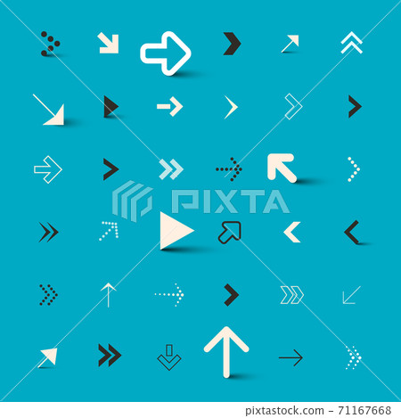 Arrows Collection on Blue Background  71167668