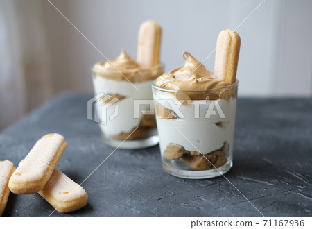 Iced frothy Dalgona Coffee, a trendy fluffy creamy whipped coffee. Iced frothy Dalgona Coffee, a trendy fluffy creamy whipped coffee. 71167936