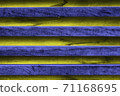 Weathered rainbow colored wooden plank background. Texture with copy space. 71168695