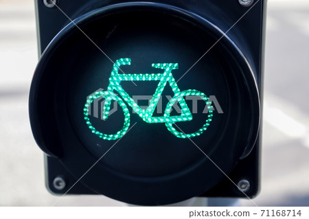 Green and red traffic lights for pedestrian and bicycles Green and red traffic lights for pedestrian and bicycles 71168714