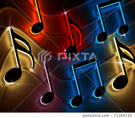 Abstract music background, musical notes and symbols for Christmas carol 71169110