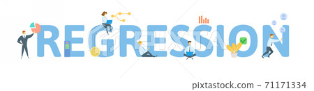 Regression. Concept with keywords, people and icons. Flat vector illustration. Isolated on white. 71171334