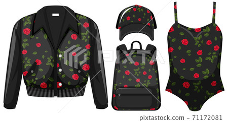 Set of floral outfit isolated Set of floral outfit isolated 71172081