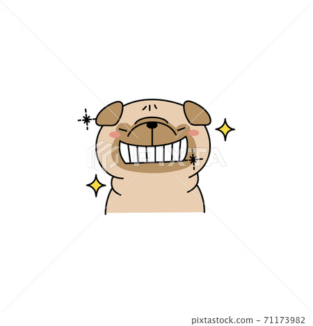 Pug with glittering teeth Pug with glittering teeth 71173982