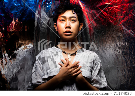 Fashion Portrait Profile Asian Woman LGBTQ Transgender fashion poses 71174023