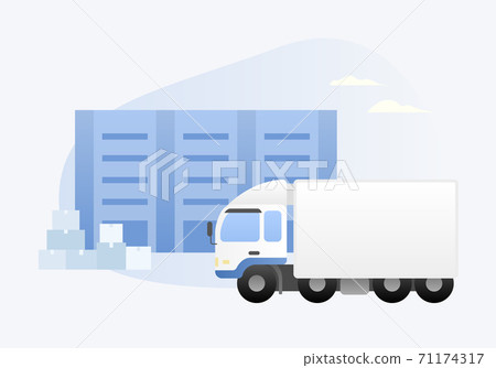 Truck and warehouse vector illustration 71174317