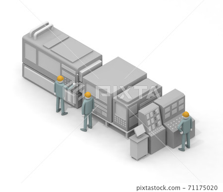 在生產工廠工作的人。了解如何操作機器。確保您安全和工作。自動化流程工作。 在生產工廠工作的人。了解如何操作機器。確保您安全和工作。自動化流程工作。 71175020