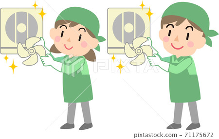 清潔公司清潔廚房的通風風扇 71175672