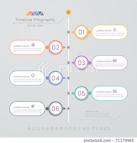 Timeline infographics design template with icons, process diagram, vector eps10 illustration 71179968