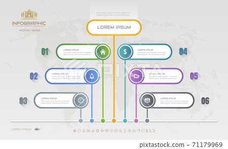 Infographics design template with icons, process diagram, vector eps10 illustration Infographics design template with icons, process diagram, vector eps10 illustration 71179969