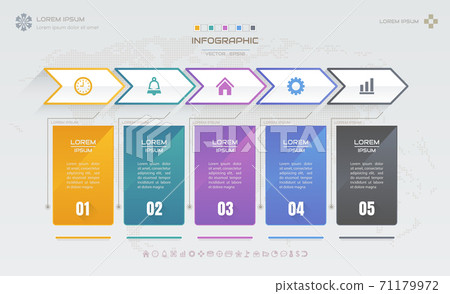 Infographics design template with icons, process diagram, vector eps10 illustration Infographics design template with icons, process diagram, vector eps10 illustration 71179972