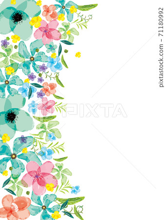 Watercolor Style Colorful Flower Frame Material Stock Illustration