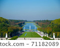 A distant view of the garden of the Palace of Versailles 71182089