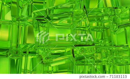 Green tiled mosaic background with copy space. 3D rendering 71183113