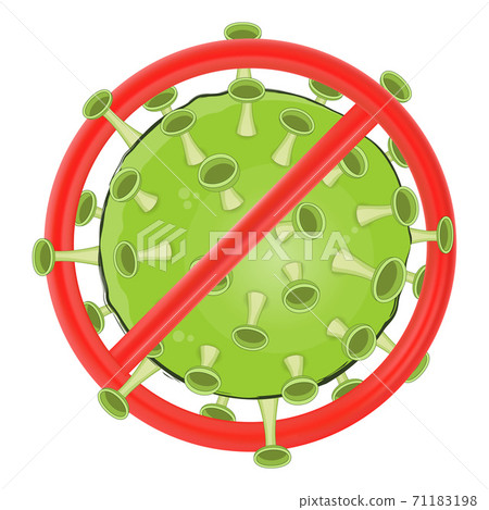 Vector illustration of coronavirus 2019 blocked by red stop sign isolated on white background. Concept stop coronavirus. Vector illustration of coronavirus 2019 blocked by red stop sign isolated on white background. Concept stop coronavirus. 71183198