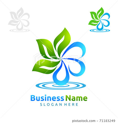 Water Drop, Oil, Gas, Natural green tree of ecology leaf logo template 71183249