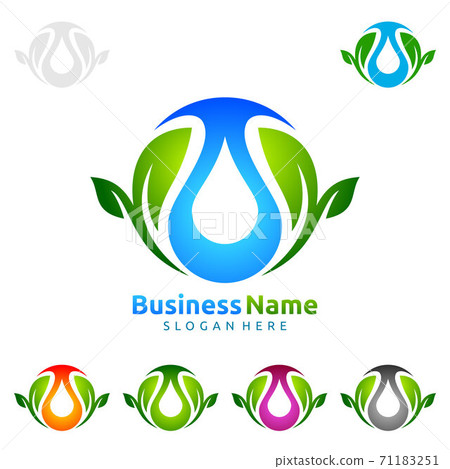 Water Drop, Oil, Gas, Natural green tree of ecology leaf logo template Water Drop, Oil, Gas, Natural green tree of ecology leaf logo template 71183251