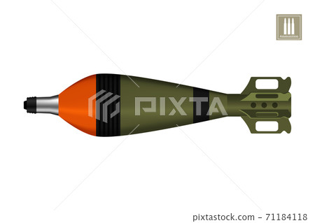 Detailed realistic image of tank mine. Army rocket explosive. Weapon icon. Military object 71184118