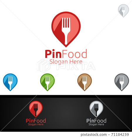 Pin Healthy Food Logo Template. Organic Vector...-插圖素材 [71184239] - PIXTA圖庫