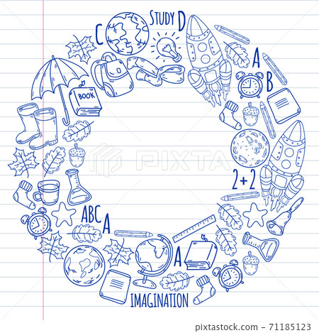 Back To School Background. Back to school super shopping. Super sale. Vector illustration. Pattern of welcome back to school. Back To School Background. Back to school super shopping. Super sale. Vector illustration. Pattern of welcome back to school. 71185123