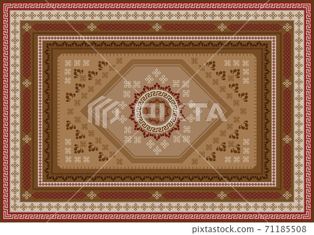 Rug with pattern in brown and vinous shades Rug with pattern in brown and vinous shades 71185508