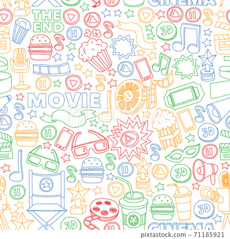 Cinema, movie. Vector film symbols and objects Cinema, movie. Vector film symbols and objects 71185921