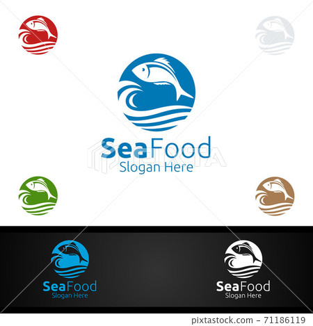 Fish Seafood Logo for Restaurant or Cafe 71186119