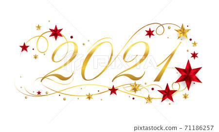 2021 Happy New Year lettering banner design with ornament for new year celebration 2021 Happy New Year lettering banner design with ornament for new year celebration 71186257