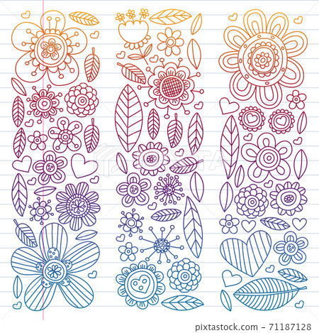 Flowers vector pattern. Background for wedding design, coloring page, book. Flowers vector pattern. Background for wedding design, coloring page, book. 71187128